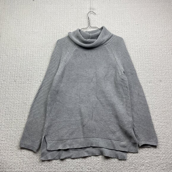 Kenneth Cole Reaction Oversize Sweater Women's Size S Grey Cowl Cotton Cozy - Picture 1 of 12